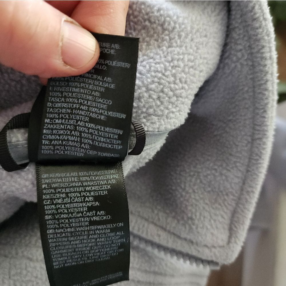 North Face Sweater Womens Large Gray Orange Fleece Full Zip Jacket Outdoor Layer - Picture 7 of 7